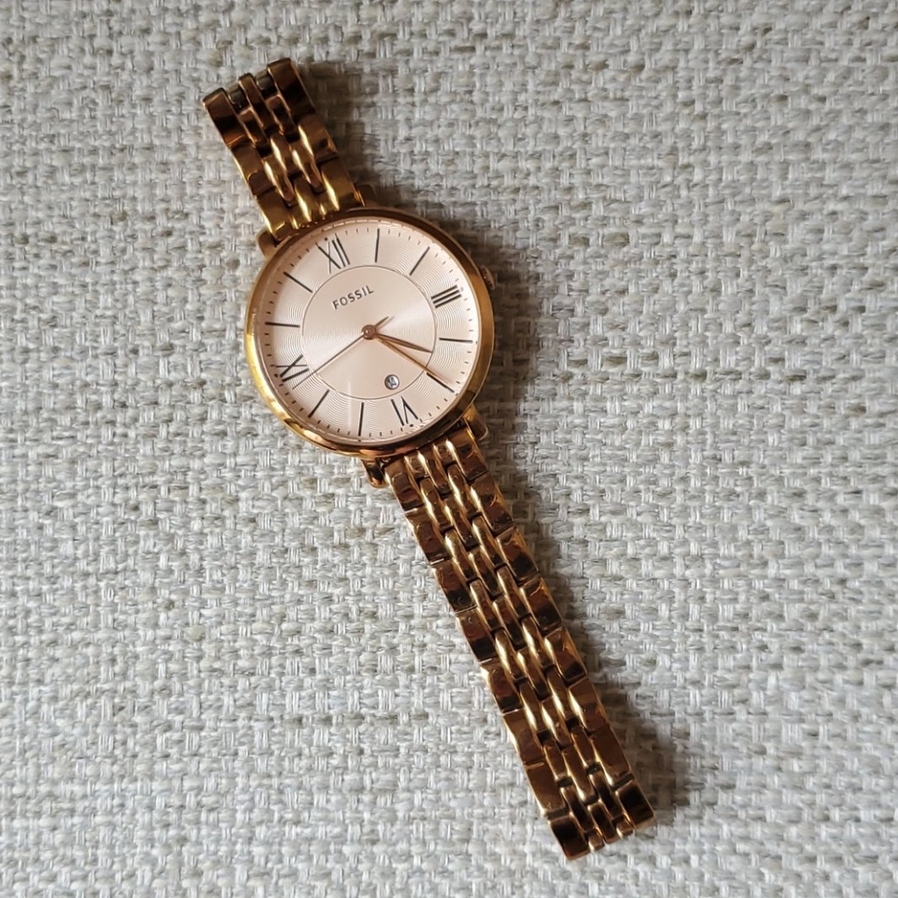 Rose Gold Fossil Watch